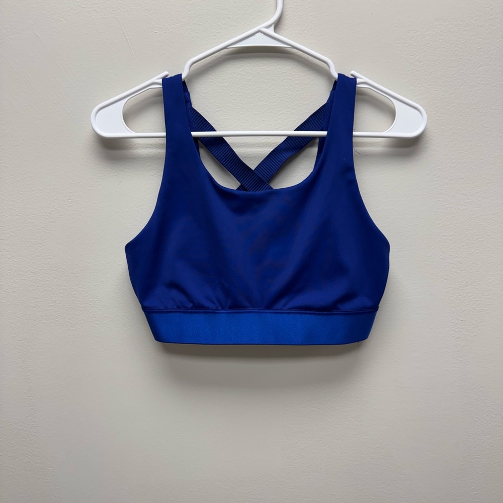 Athleta Blue Racerback Sports Bra Moisture-Wicking